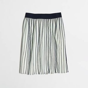 J. Crew Factory Pleated Stripe Skirt